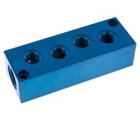 2xG 3/4'' x 8xG 1/2'' Bloque distribuidor de aluminio de una cara 16 barras