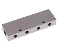 2xG 3/8'' x 8xG 1/8'' Bloque distribuidor de aluminio de doble cara de 16 barras