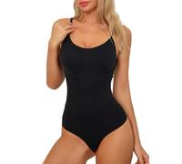 2XK-NOV Sexy Body Reductor Mujer, Moldeador De Cuerpo, Control De Abdomen Una Tanga Body Shaper, Con Correa Ajustable Para El Hombro (Negro, XXXL)