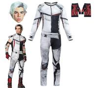 (2XL for Adults,Jumpsuit+Gloves)Kids Adults Descendants 3 Carlos Cosplay Costume Junpsuit Outfit Dress Halloween