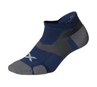 2XU Calcetines unisex Vectr Cushion No Show Socks, Blue Steel/Grey, XL