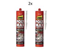 2xUHU Poli Max Adhesivos de Montaje Blanco Inmediatamente Poder 440g Sello Bau