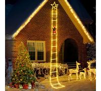 Possily Luces de Navidad, 300 cm Luces Led Navidad Exterior con Papá Noel, 8 Modos Luces de Navidad Arbol, Adornos Navidad Guirnalda Luces para Exterior Interiore Casa Ventana Jardine Escaparate