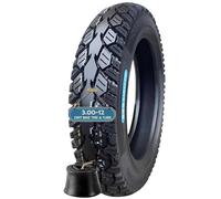 3.00-12 All-terrain Tread Dirt Bike Street Tire and Inner Tube Set - Universal Replacement 80/100-12 Knobby Dirtbike Bike 3.0-12 Tire and Tube