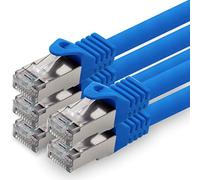 3,0m - azul - 5 piezas - CAT.7 Cable de red (SET) - 10 GB/s - Ethernet LAN 600MHz Cable Patch CAT7 S-FTP Doble blindado PIMF libre de halógenos compatible con CAT5 CAT6a CAT6a CAT8