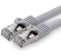 3,0m - gris - 1 pieza - CAT.7 Cable de red (SET) - 10 GB/s - Ethernet LAN 600MHz Cable Patch CAT7 S-FTP Doble blindado PIMF libre de halógenos compatible con CAT5 CAT6a CAT6a CAT8