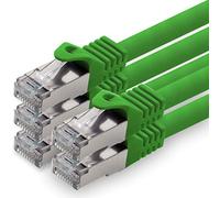 3,0m - verde - 5 piezas - CAT.7 Cable de red (SET) - 10 GB/s - Ethernet LAN 600MHz Cable Patch CAT7 S-FTP Doble blindado PIMF libre de halógenos compatible con CAT5 CAT6a CAT6a CAT8