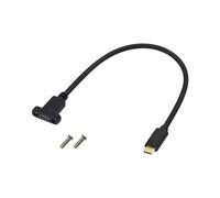 3.1 Cable de Extensión Tipo C con Tornillo de Montaje en Panel, Cable Extensor de Datos USB-C de 0,5 M, USB-C Macho A USB-C, Compatible con Carga