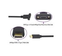 3.1 Cable de Extensión Tipo C con Tornillo de Montaje en Panel, Cable Extensor de Datos USB-C de 0,5 M, USB-C Macho A USB-C, Compatible con Carga