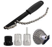 3-1 Llave de Cadena para Bicicleta, 4 Piezas Herramienta de Extracción de Cassette de Bicicleta con Látigo de Cadena, Cadena de Bicicleta Kit de Herramientas para 7, 8, 9, 10, 11, 12 Velocidades