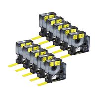 3-10 Unidades A18444 compatibles con Etiquetas de Vinilo/Nailon Flexible/poliéster Permanente D-MO Ind A18432 A18488 A18483 de 9-19 mm(10PK Nylon Yellow,12mm)