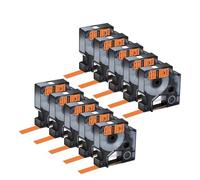3-10 Unidades A18444 compatibles con Etiquetas de Vinilo/Nailon Flexible/poliéster Permanente D-MO Ind A18432 A18488 A18483 de 9-19 mm(10PK Vinyl Orange,12mm)