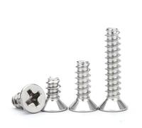 3-100 Uds M1M1.2M1.4M1.7M2M2.2M2.6M3M3.5M4M5M6 304 Tornillos De Cabeza Avellanada Autorroscantes Cola Plana Acero Inoxidable(10mm,M1.7(100pcs))