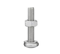 3-10PCS M4 M5 M6 Tornillo De Cabeza Cruzada 304 Arandela Tuerca Acero Inoxidable Perno Redondo(40mm,M5-5PCS)