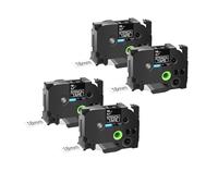 3-10PK cintas de Ste-141, compatibles con Brother Ste-151 Ste-161 plantilla de grabado etiqueta no laminada 18/24/36mm for impresoras p-touch(4PK 18mm Ste-141)