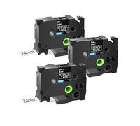 3-10PK cintas de Ste-141, compatibles con Brother Ste-151 Ste-161 plantilla de grabado etiqueta no laminada 18/24/36mm for impresoras p-touch(3PK 24mm Ste-151)