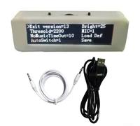 3 12 pulgadas para OLED Analizador de visualización de espectro musical VU metro con ABS y material de metal y fuente de alimentación 5V 1A (blanco)