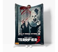 (#3,130x150cm(51x59in))Terrifier 3 Killer Art The Clown 3D Fleece Blanket Winter Warm Xmas Large Throws