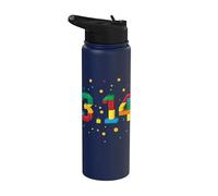 3.14 Ladrillos 3.14 Bloques Master Builder Happy Pi Day Kids Stainless Steel Insulated Water Bottle