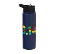 3.14 Ladrillos 3.14 Bloques Master Builder Kids Happy Pi Day Stainless Steel Insulated Water Bottle