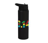 3.14 Ladrillos 3.14 Bloques Master Builder Kids Happy Pi Day Stainless Steel Insulated Water Bottle
