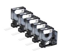 3-15PK 18483 IND cintas de poliéster permanentes compatibles con suministros de impresora etiqueta negra sobre blanca para A18482 A18484 3000 4200 Maker(5PK Black on White)