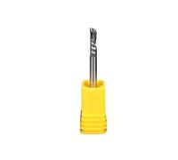 3.175/4/0.236 in Vástago de una sola flauta Corte izquierdo hacia abajo Fresa de carburo en espiral Broca enrutadora CNC Herramientas de madera Molino de extremo de acero de tungsteno(10x22x60)