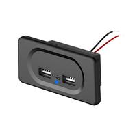 3.1A Dual-USB Car Charger Socket 12V 24V para Motocicleta Auto CamióN ATV RV Bus Adaptador de Corriente Toma de Luz LED