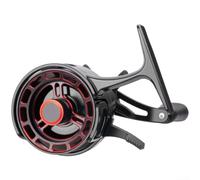 3+1BB Rodamientos Carretes de pesca en hielo de pie alto, con perilla de ajuste fino de rueda de alambre, relación de velocidad 3.2:1 carrete de pesca en balsa (negro rojo)