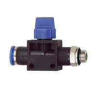 '3/2-Wegeventil "azul Serie, conector de enchufe, G 1/4 a., F. manguera de A de 10 mm de diámetro, de trabajo. Máx. 15 bar, KS/MS vern., flujo G-S.