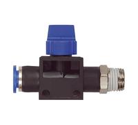 '3/2-Wegeventil "azul Serie, conector de enchufe, R 3/8 a., F. manguera de A de 10 mm de diámetro, de trabajo. Máx. 15 bares, KS/MS vern., caudal S-G.
