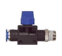 '3/2-Wegeventil » serie azul «, conector de enchufe, R 1/8 a., F. manguera de A de diámetro 8 mm, de trabajo. Máx. 15 bares, KS/MS vern., caudal S-G.