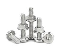 3-20 piezas M3 M4 M5 M6 M8 M10 M12 de acero inoxidable 304 gran plato hexagonal empotrado tornillo tuerca brida tuercas de bloqueo cabeza hexagonal conjunto (80 mm, M6-5pcs)