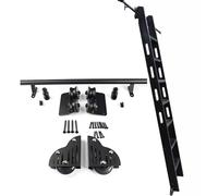 3,3 pies-24 pies Riel de Escalera de Biblioteca rodante, Juego Completo de rieles para Puerta corredera de Granero (sin Escalera), Kit de herrajes de Acero al Carbono Negro(366cm Kit de Pista)