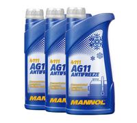 3 (3x1) Litro Mannol Anticongelante AG11 Anticongelante Concentrado Azul