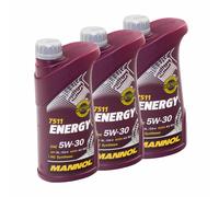 3 (3x1) Litro Mannol SAE 5W-30 Energía Aceite VW 502.00/505.00/MB229.3