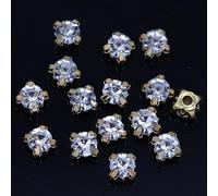 3/4/5/6/7/8/10mm cristal coser en garra diamantes de imitación joyas Diamante base de oro 4 agujeros gemas ropa accesorios de costura-100 Uds 4mm