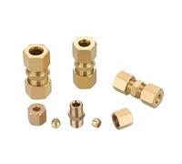 3 4 5 6 8 10-42mm1/8 "3/16" 1/4 "5/16" 3/8 "-7/8" pulgadas Unión de compresión de tubo Conector de instalación de tuberías de latón lubricación de aceite(8mm-12mm)