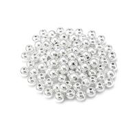 3 4 6 7 8 10 12 mm 50-500 piezas de cuentas de bolas CCB de color dorado, cuentas sueltas redondas para hacer pulseras, collares, joyas de boda, plata, 12 mm, 50 piezas