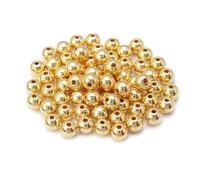 3 4 6 7 8 10 12 mm 50-500 piezas de cuentas de bolas CCB de color dorado, cuentas sueltas redondas para hacer pulseras, collares, joyas de boda, oro, 12 mm, 50 piezas