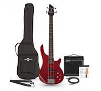 3/4 Chicago Bass Guitar Trans Red 15W Bass Amp & Accessory Pack