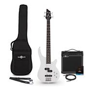 3/4 Chicago Bass Guitar White 15W Bass Amp & Accessory Pack