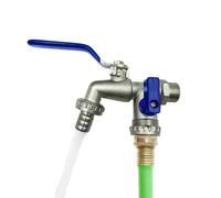 3.4 Inches Outdoor Spigot - Sturdy Yard Faucet, Metal Spigot with Two Outlets, Lawn Watering with Frost Resistance, Plant Care Irrigation Tool, Backyard Water Supply Equipment