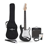 LA Guitarra Eléctrica 3/4 Negra, Set con Accesorios y Ampli de 10 W