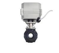 3/4“ Plastic Electric Water Valve PVC True Union BSP, NPT Glue End DN20 Electric auto on/off valve IP67 certifed metal gears(NPT THREAD_DC24V_CR301)