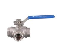 3/4" Stainless Steel Ball Valve | SUS304 Three Way T - Type Female Thread | Suitable for Water/Oil/Steam | DN20 Industrial Flow Control Valve