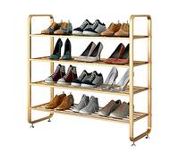 3/4 Tier Shoe Rack, Golden Metal Frame Holds Up to 12 Pairs of Shoes, for Hallway and Cloakroom Space Saving,607028cm ()