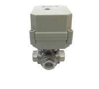 3/4'' Tsai Fan 3 Way L Port T Port SS304 Electric Ball Valves DC12V DC24V Metal Gears, IP67 For Water heater water treatment(NPT THREAD_DC12V_CR201)