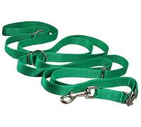 3/4 Wide 6 Way European Multi-functional Nylon Dog Leash, Adjustable Lead 5.5-10' Long (Green) by Dogs My Love