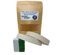 3/4 x 12 pulgadas, paquete de 2 correas de pulido de cuero Super Strop con compuesto blanco y verde, se adapta a Ken Onion Work Sharp